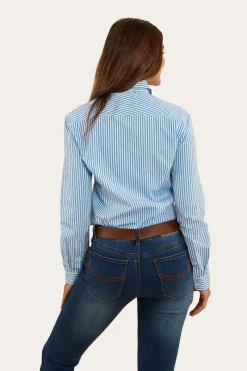 Discount Ringers Western Birdsville Womens Semi Fitted Dress Shirt - Blue