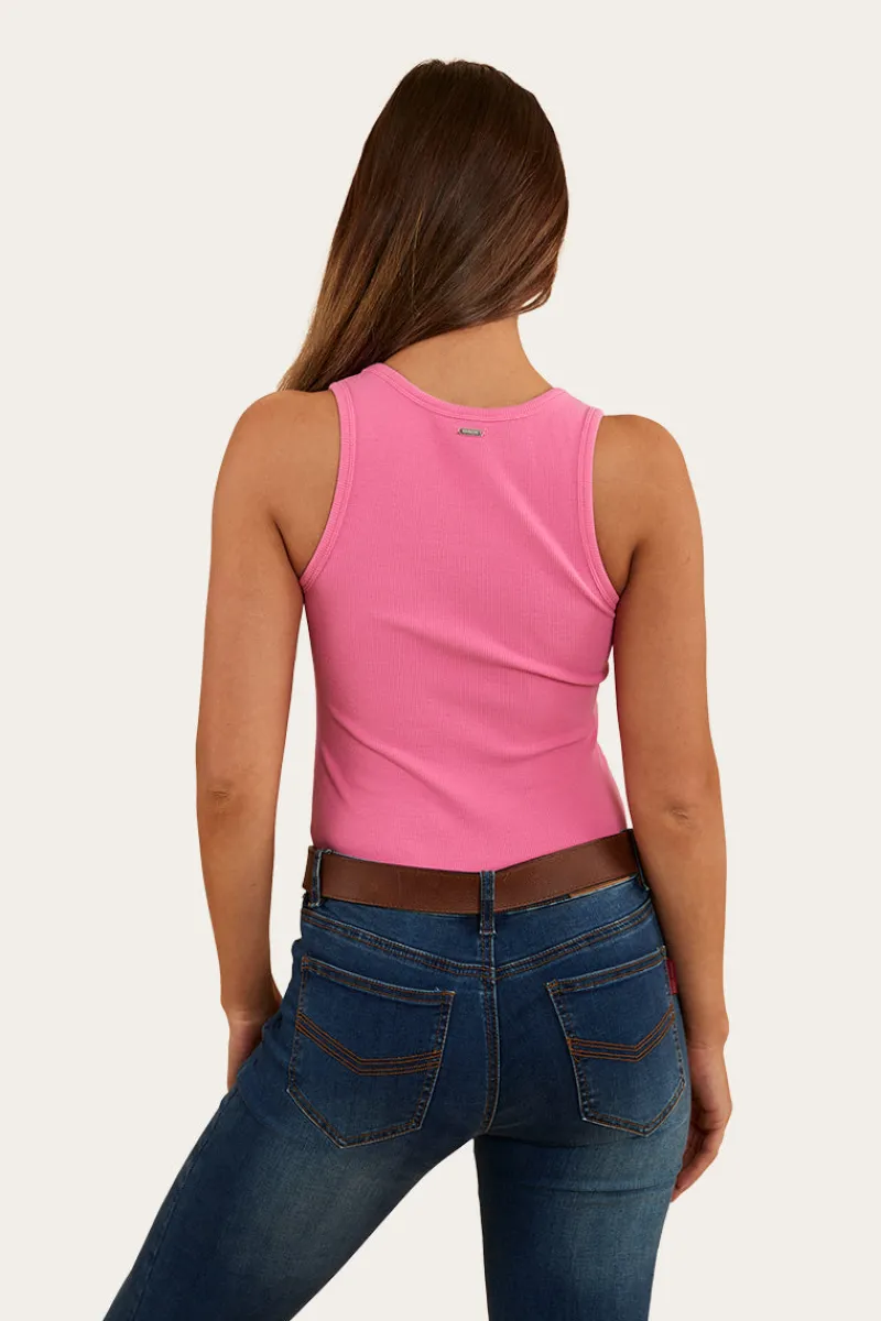 Best Ringers Western Blossom Womens Fitted Tank - Pink