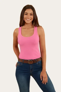 Best Ringers Western Blossom Womens Fitted Tank - Pink