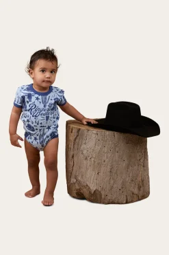 Ringers Western Boot Scootin Babies Short Sleeve Romper - Dusk