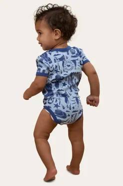 Ringers Western Boot Scootin Babies Short Sleeve Romper - Dusk