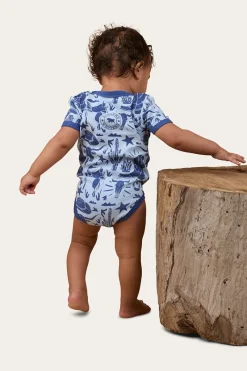 Ringers Western Boot Scootin Babies Short Sleeve Romper - Dusk