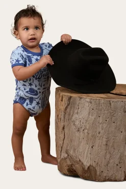 Ringers Western Boot Scootin Babies Short Sleeve Romper - Dusk