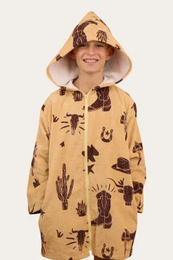 Outlet Ringers Western Boot Scootin Kids Zip Through Towel - Dark Sand