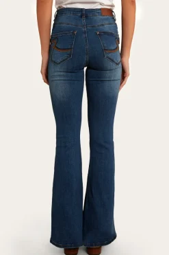 Online Ringers Western Bowie Womens Flare Jeans - Vintage Blue Wash