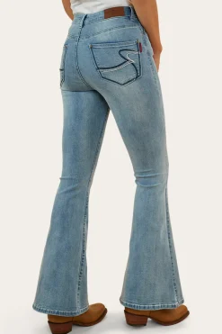 Clearance Ringers Western Bowie Womens Flare Jeans - Light Blue