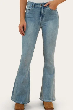 Clearance Ringers Western Bowie Womens Flare Jeans - Light Blue