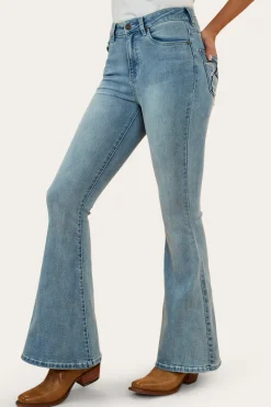Clearance Ringers Western Bowie Womens Flare Jeans - Light Blue