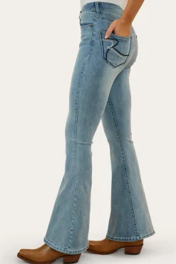 Clearance Ringers Western Bowie Womens Flare Jeans - Light Blue
