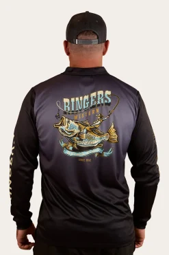 Hot Ringers Western Buckin Barra Fishing Jersey - Navy