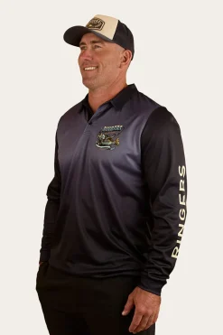Hot Ringers Western Buckin Barra Fishing Jersey - Navy