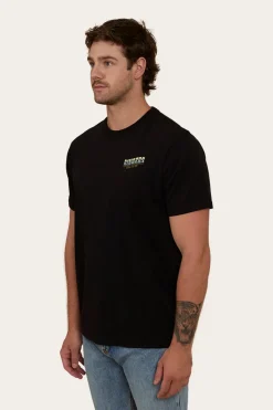New Ringers Western Buckin Barra Mens Loose Fit T-Shirt - Black