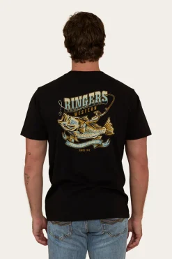 New Ringers Western Buckin Barra Mens Loose Fit T-Shirt - Black