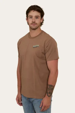 Ringers Western Buckin Barra Mens Loose Fit T-Shirt - Almond