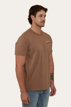 Ringers Western Buckin Barra Mens Loose Fit T-Shirt - Almond
