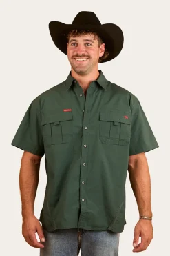 Sale Ringers Western Bulgarra Mens Ripstop Full Button Work Shirt - Forest Green