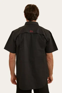 Best Ringers Western Bulgarra Mens Ripstop Full Button Work Shirt - Black