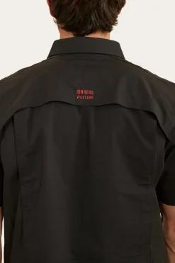 Best Ringers Western Bulgarra Mens Ripstop Full Button Work Shirt - Black