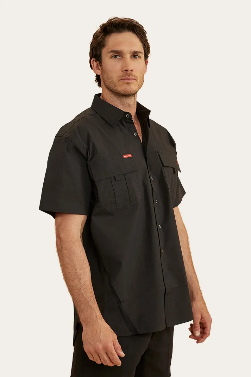 Best Ringers Western Bulgarra Mens Ripstop Full Button Work Shirt - Black