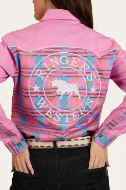 Hot Ringers Western Burdekin Womens Limited Edition Full Button Work Shirt - Pastel Pink