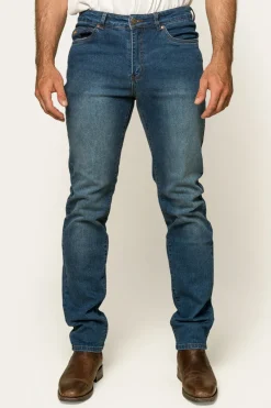Ringers Western Burke Mens Tapered Slim Leg Jeans - Mid Blue