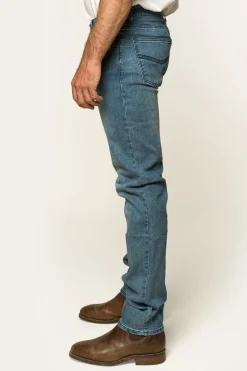 Hot Ringers Western Burke Mens Tapered Slim Leg Jeans - Light Blue