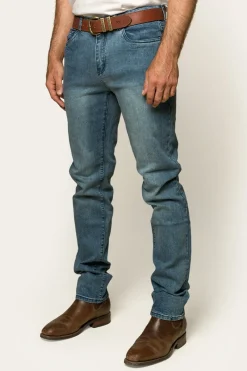 Hot Ringers Western Burke Mens Tapered Slim Leg Jeans - Light Blue