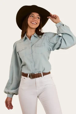Clearance Ringers Western Camila Womens Blouse - Chambray