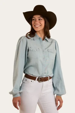 Clearance Ringers Western Camila Womens Blouse - Chambray