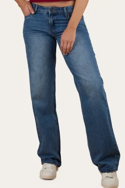 New Ringers Western Cammy Low Rise Wide Leg Jean - Light Blue