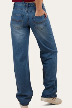 New Ringers Western Cammy Low Rise Wide Leg Jean - Light Blue