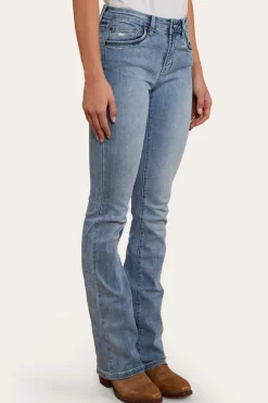 Sale Ringers Western Caroline Rodeo Womens Mid-Rise Bootleg Jeans - Light Blue