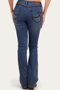 Discount Ringers Western Caroline Womens Mid Rise Bootleg Jean - Mid Wash Blue