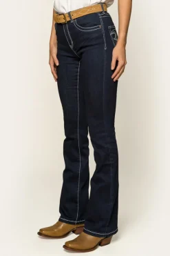 New Ringers Western Caroline Womens Mid-Rise Bootleg Jeans - Indigo Blue