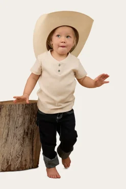 Ringers Western Casey Kids Henley Top - Off White