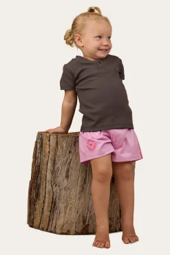Outlet Ringers Western Casey Kids Rib Henley Top - Charcoal