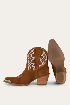 Clearance Ringers Western Catalina Womens Western Boot - Tan Suede