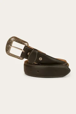 Hot Ringers Western Cattleman Belt - Black / Silver