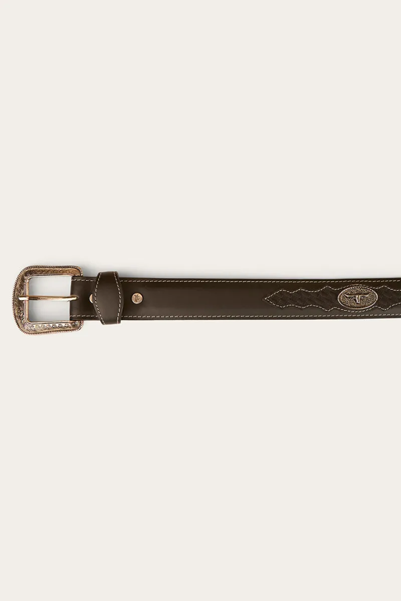 Hot Ringers Western Cattleman Belt - Black / Silver