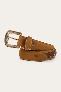 Discount Ringers Western Cattleman Belt - Brown / Silver