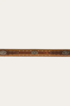 Discount Ringers Western Cattleman Belt - Brown / Silver