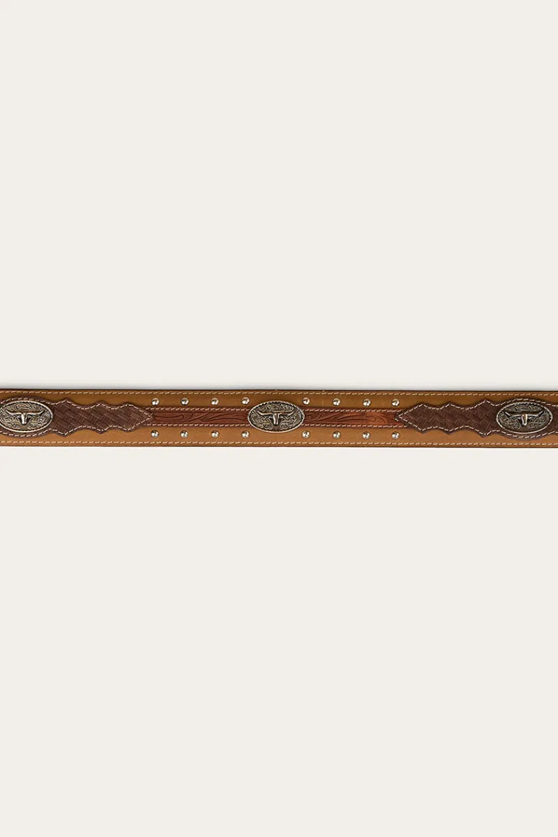 Discount Ringers Western Cattleman Belt - Brown / Silver