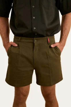 Ringers Western Cloncurry Mens Heavy Weight Work Short - Military Green