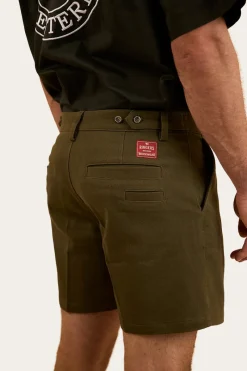 Ringers Western Cloncurry Mens Heavy Weight Work Short - Military Green