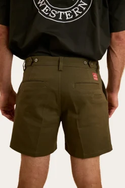 Ringers Western Cloncurry Mens Heavy Weight Work Short - Military Green