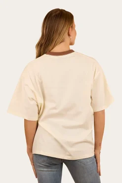Best Ringers Western Cody Womens Oversized T-Shirt - Bone