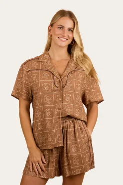 Hot Ringers Western Cody Womens Shirt - Almond