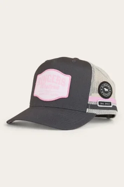 Online Ringers Western Country Club Deep Fit Trucker Cap - Ballet Pink / Charcoal