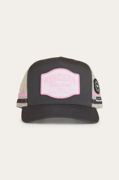 Online Ringers Western Country Club Deep Fit Trucker Cap - Ballet Pink / Charcoal