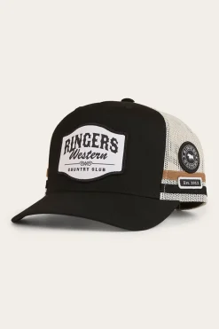 Ringers Western Country Club Deep Fit Trucker Cap - Black